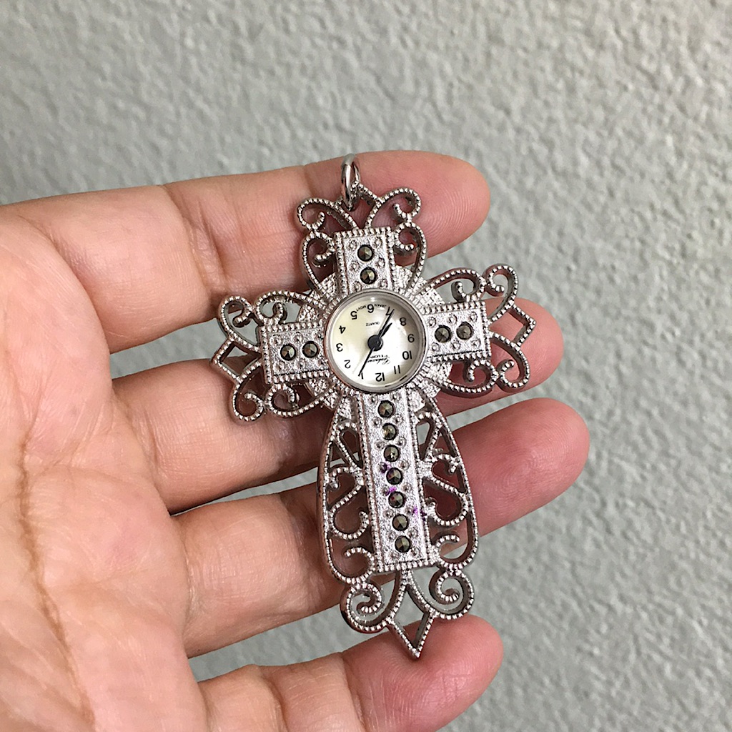 Elgin Galaxie Watch Cross Pendant
